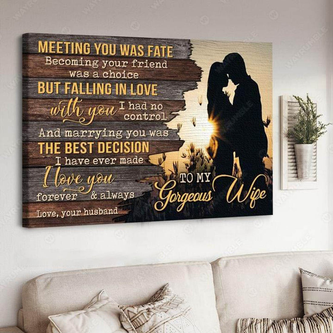 Meeting You Was Fate Becoming Your Friend Was A Choice But Falling In Love With You I Had No Control Poster and Canvas