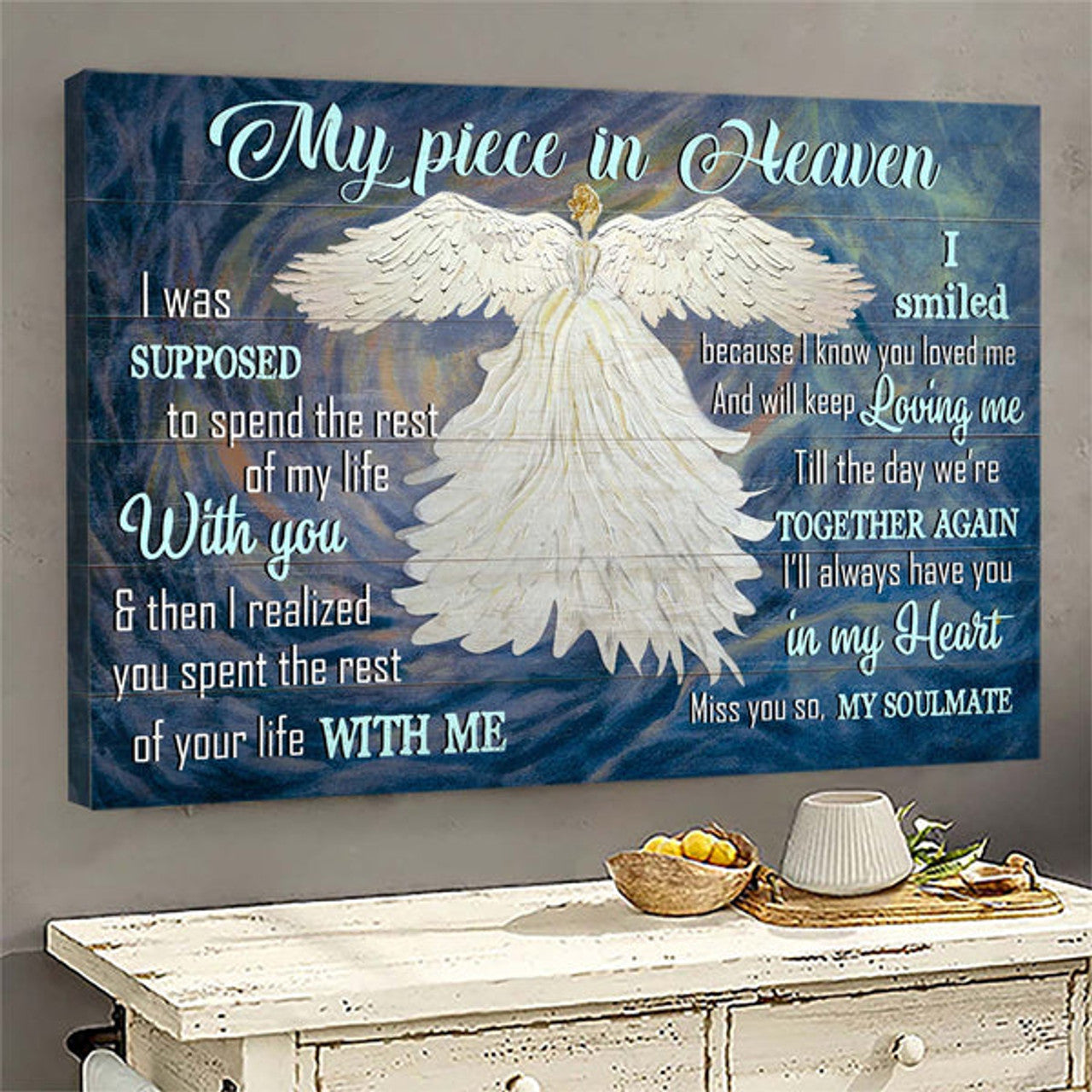 Memorial Beautiful Angel My Angel In Heaven Memorial Gift For Family Members I'll Always Have You In My Heart Canvas Wall Art - Christian Wall Decor