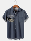 Men's Contrast Color Car Simple Casual hawaiian Shirt