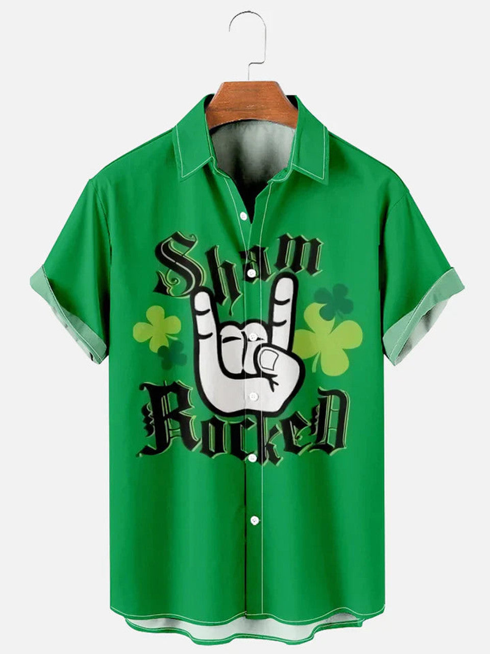 Men's St. Patrick's Day Sham Rocked Printed hawaiian Shirt