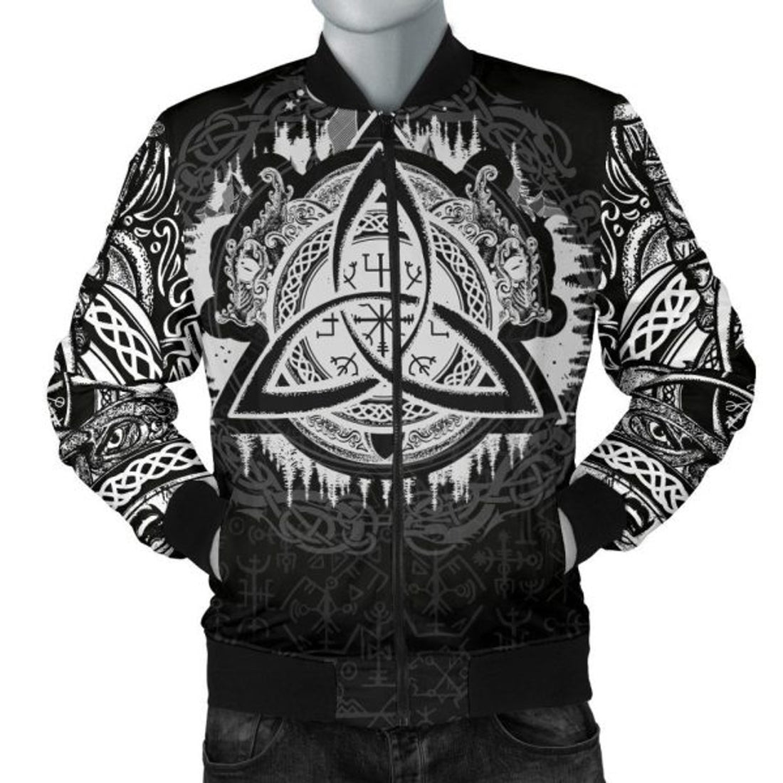 FUNSTUFFPRINTI Men's Bomber Jacket - Dragon Celtic Bomber Jacket
