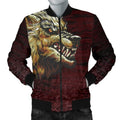 FUNSTUFFPRINTI Men's Bomber Jacket - Fenrir On The Blood Moon Background Bomber Jacket