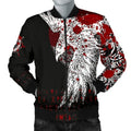 FUNSTUFFPRINTI Men's Bomber Jacket - Mystical Raven Tattoo Blood Bomber Jacket