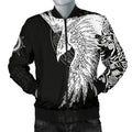 FUNSTUFFPRINTI Men's Bomber Jacket Mystical Raven Tattoo Special Bomber Jacket