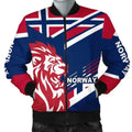 FUNSTUFFPRINTI Men's Bomber Jacket - Norway Lion Flag Bomber Jacket