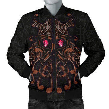FUNSTUFFPRINTI Men's Bomber Jacket, Odin God Furthark Tattoo Special Bomber Jacket