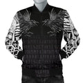 FUNSTUFFPRINTI Men's Bomber Jacket - Odin Huginn and Muninn Rune Bomber Jacket