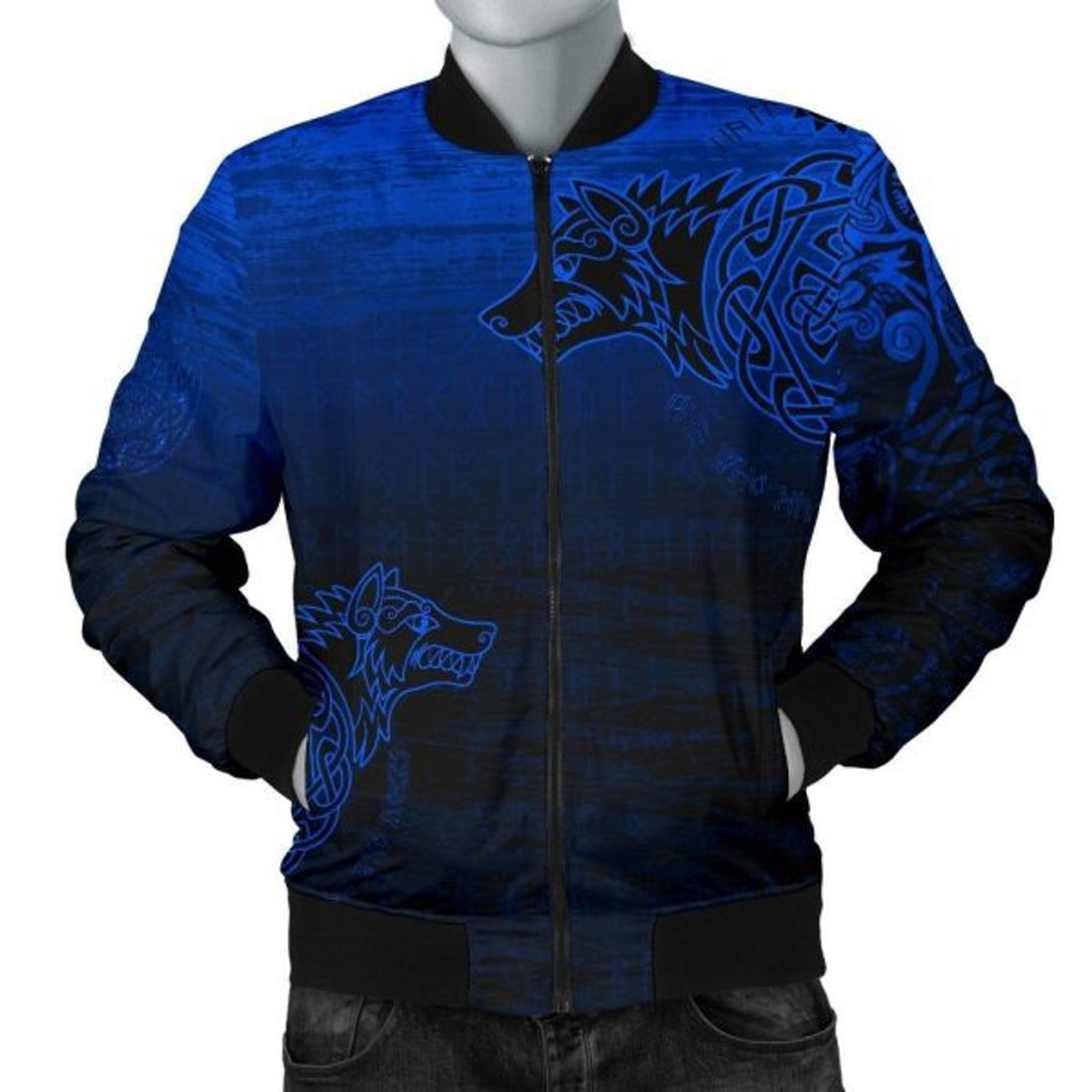 FUNSTUFFPRINT Men's Bomber Jacket, Skoll And Hati Bomber Jacket