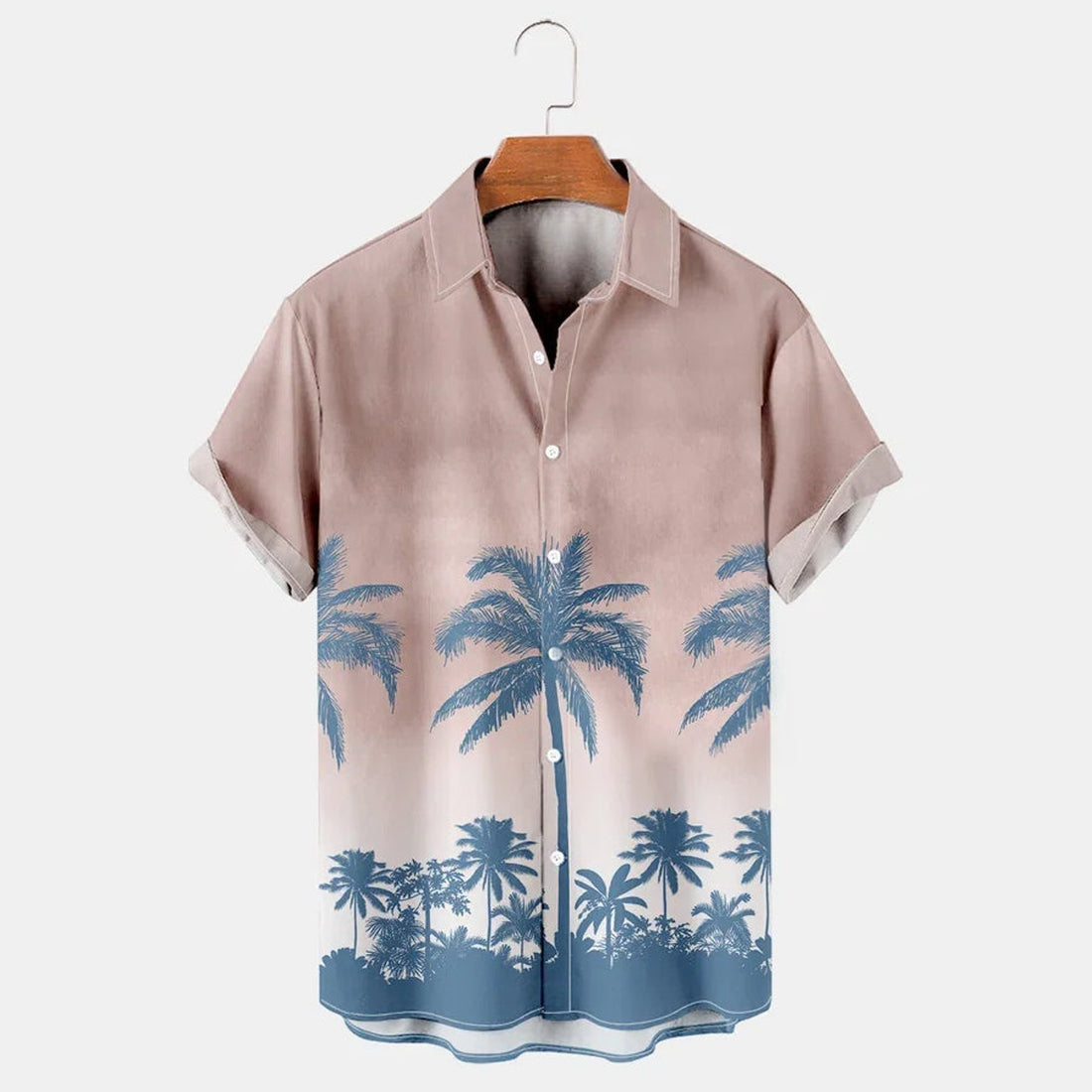 Coconut Tree Printed Casual Breathable Hawaiian Short Sleeve Shirt, Hawaiian shirt vintage, Hawaiian shirt for men, Women