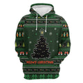 FUNSTUFFPRINT 3D Meowy Christmas Black Cat All Over 3D Hoodie and Zip Hoodie