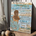 Mermaid Poster, My Beautiful Daughter Life Is Like The Ocean Waves Will Try To Knock You Down Poster and Canvas