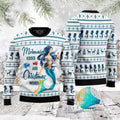 FUNSTUFFPRINT Mermaid Wishes Ugly Christmas Sweater, Christmas Sweater, Ugly Sweater, Funny Xmas Sweaters Ugly Sweater