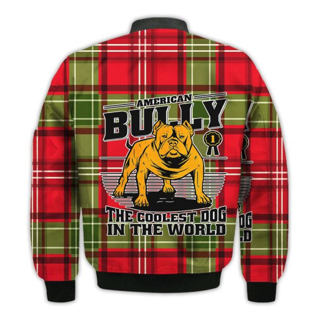 FUNSTUFFPRINTI Merry Christmas American Bully The Coolest Dog Retro Christmas Holiday Gifts Unisex 3D Bomber Jacket