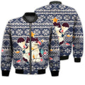 FUNSTUFFPRINTI Merry Christmas Angry Christmas Cat Retro Christmas Holiday Gifts Unisex 3D Bomber Jacket