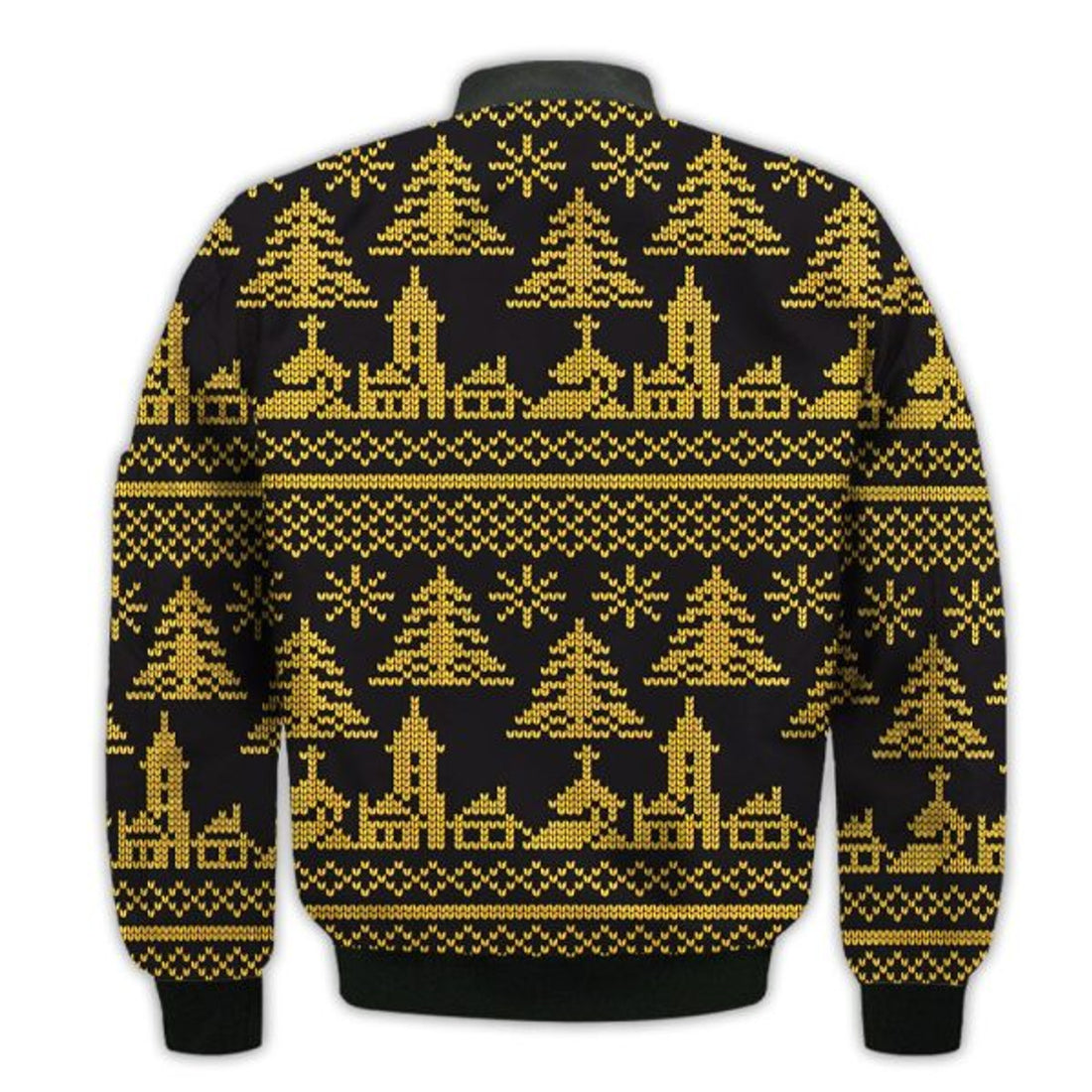 FUNSTUFFPRINTI Merry Christmas Bee Merry Retro Christmas Holiday Gifts Unisex 3D Bomber Jacket