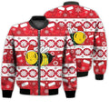 FUNSTUFFPRINTI Merry Christmas Bee Retro Christmas Holiday Gifts Unisex 3D Bomber Jacket