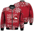 FUNSTUFFPRINTI Merry Christmas Believe In The Magic Of Christmas Retro Christmas Holiday Gifts Unisex 3D Bomber Jacket