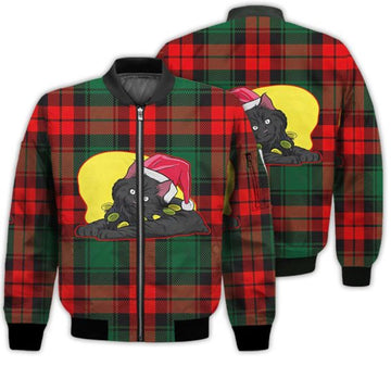 FUNSTUFFPRINTI Merry Christmas Black Cat Retro Christmas Holiday Gifts Unisex 3D Bomber Jacket