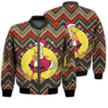 FUNSTUFFPRINTI Merry Christmas Chicken As Santa Claus Retro Christmas Holiday Gifts Unisex 3D Bomber Jacket