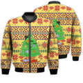FUNSTUFFPRINTI Merry Christmas Christmas Cat Tree Retro Christmas Holiday Gifts Unisex 3D Bomber Jacket