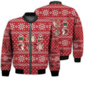 FUNSTUFFPRINTI Merry Christmas Christmas Hedgehog Retro Christmas Holiday Gifts Unisex 3D Bomber Jacket