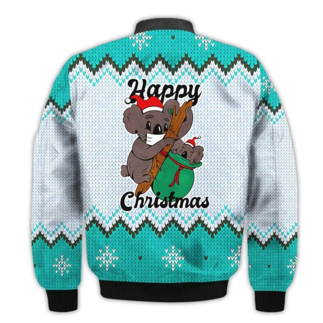 FUNSTUFFPRINTI Merry Christmas Christmas Koala Retro Christmas Holiday Gifts Unisex 3D Bomber Jacket