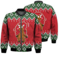 FUNSTUFFPRINTI Merry Christmas Christmas Reindeer Jumping Rope Retro Christmas Holiday Gifts Unisex 3D Bomber Jacket