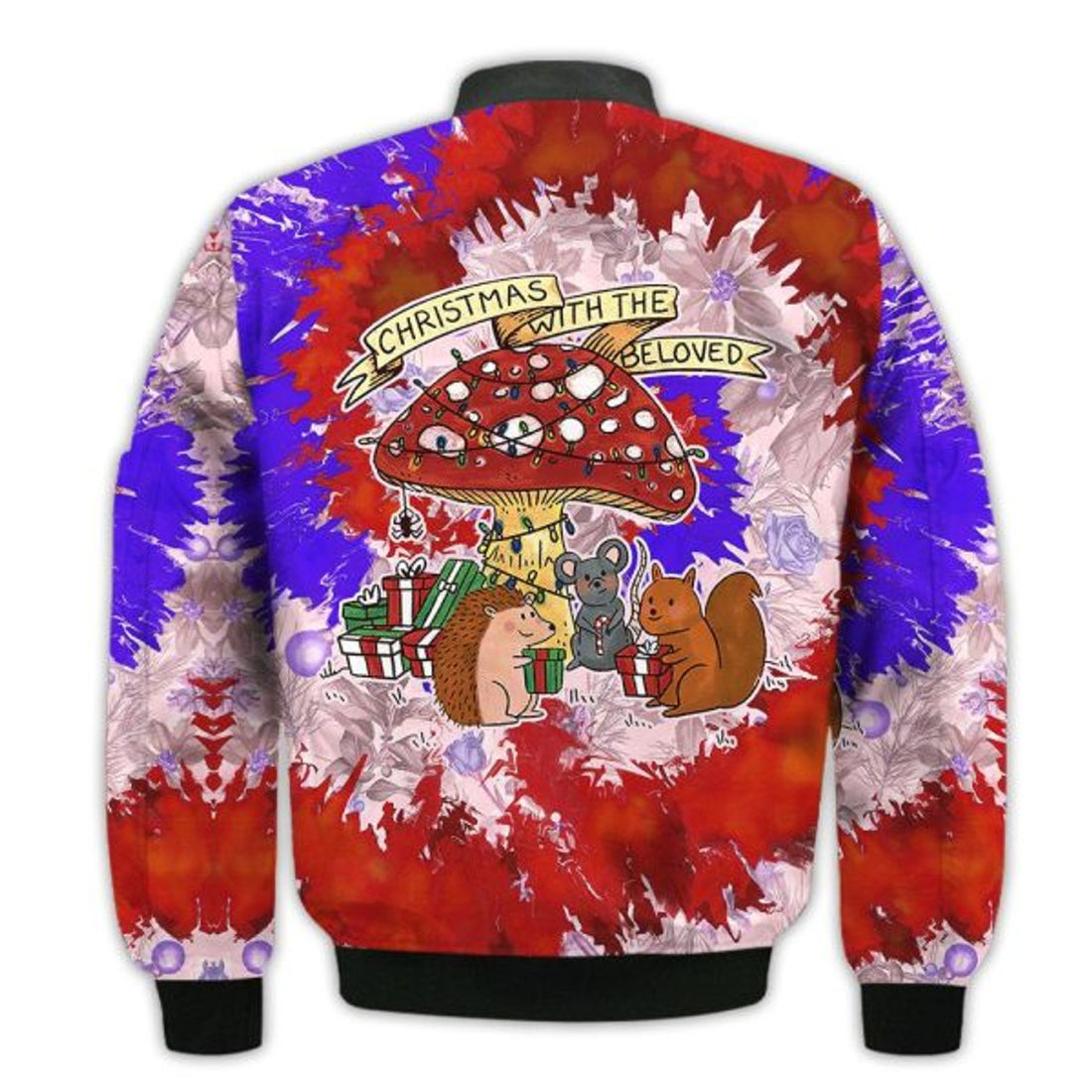 FUNSTUFFPRINTI Merry Christmas Christmas With The BeLoved Retro Christmas Holiday Gifts Unisex 3D Bomber Jacket