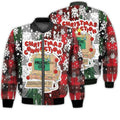 FUNSTUFFPRINTI Merry Christmas Connection Mode On Retro Christmas Holiday Gifts Unisex 3D Bomber Jacket