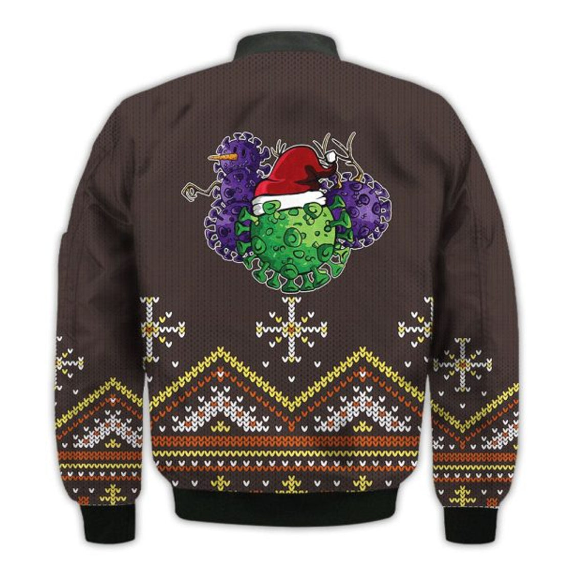 FUNSTUFFPRINTI Merry Christmas Covid Christmas Retro Christmas Holiday Gifts Unisex 3D Bomber Jacket