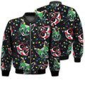 FUNSTUFFPRINTI Merry Christmas Cute Cats And Dogs Retro Christmas Holiday Gifts Unisex 3D Bomber Jacket