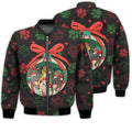 FUNSTUFFPRINTI Merry Christmas Cute Christmas Cats Retro Christmas Holiday Gifts Unisex 3D Bomber Jacket