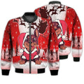 FUNSTUFFPRINTI Merry Christmas Cute Christmas Puppy Retro Christmas Holiday Gifts Unisex 3D Bomber Jacket
