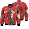 FUNSTUFFPRINTI Merry Christmas Cute Hedgehog On A Scooter Retro Christmas Holiday Gifts Unisex 3D Bomber Jacket
