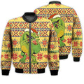 FUNSTUFFPRINTI Merry Christmas Dabbing Dino Christmas Retro Christmas Holiday Gifts Unisex 3D Bomber Jacket