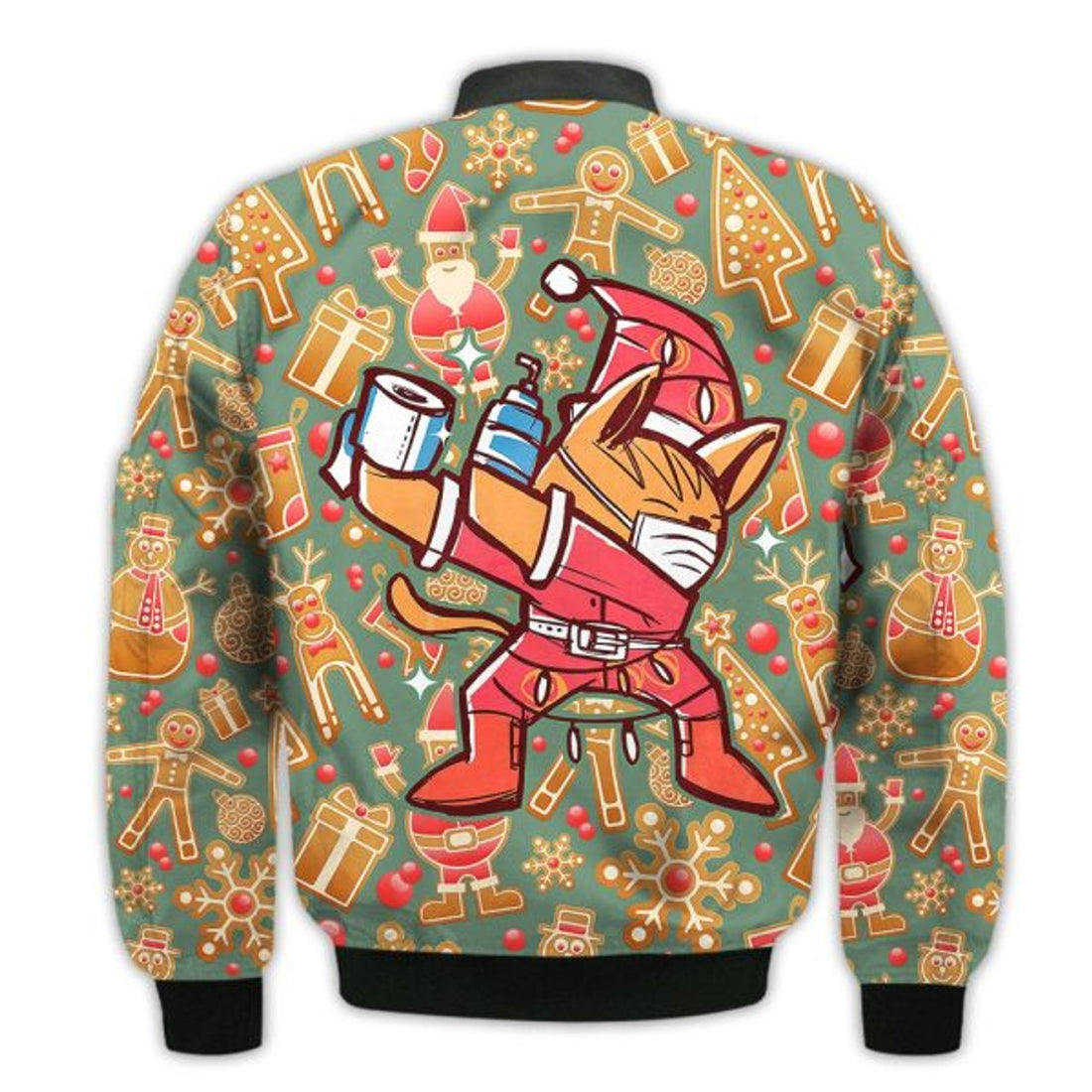 FUNSTUFFPRINTI Merry Christmas Dabbing Retro Christmas Holiday Gifts Unisex 3D Bomber Jacket