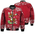 FUNSTUFFPRINTI Merry Christmas Dabbing Rudolph Christmas Retro Christmas Holiday Gifts Unisex 3D Bomber Jacket