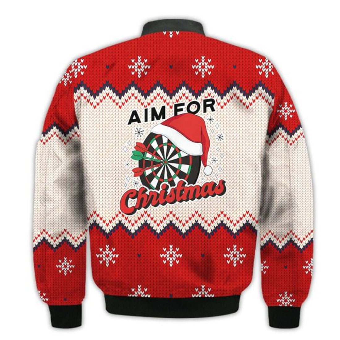 FUNSTUFFPRINTI Merry Christmas Darts Aim For Christmas Retro Christmas Holiday Gifts Unisex 3D Bomber Jacket