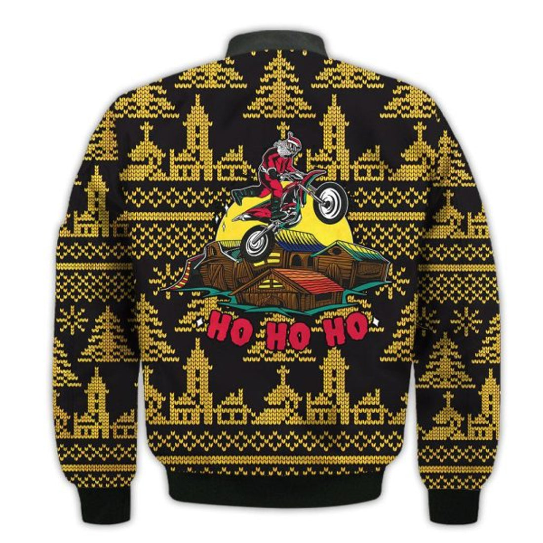 FUNSTUFFPRINTI Merry Christmas Extreme Santa Christmas Retro Christmas Holiday Gifts Unisex 3D Bomber Jacket