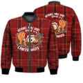 FUNSTUFFPRINTI Merry Christmas Funny Wake Me Up When It's Christmas Retro Christmas Holiday Gifts Unisex 3D Bomber Jacket