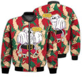 FUNSTUFFPRINTI Merry Christmas Ghost Santa Claus Funny Retro Christmas Holiday Gifts Unisex 3D Bomber Jacket