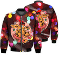 FUNSTUFFPRINTI Merry Christmas Giraffe Retro Christmas Holiday Gifts Unisex 3D Bomber