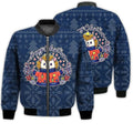 FUNSTUFFPRINTI Merry Christmas Hedgehog Christmas Retro Christmas Holiday Gifts Unisex 3D Bomber Jacket