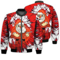 FUNSTUFFPRINTI Merry Christmas Hunting Santa Retro Christmas Holiday Gifts Unisex 3D Bomber Jacket