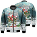 FUNSTUFFPRINTI Merry Christmas I Came To Slay Retro Christmas Holiday Gifts Unisex 3D Bomber Bomber Jacket
