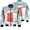 FUNSTUFFPRINTI Merry Christmas Joyful Christmas Time Retro Christmas Holiday Gifts Unisex 3D Bomber Bomber Jacket