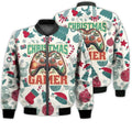 FUNSTUFFPRINTI Merry Christmas Joystick For Game Retro Christmas Holiday Gifts Unisex 3D Bomber Bomber Jacket