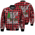 FUNSTUFFPRINTI Merry Christmas Just A Girl Who Love Christmas Retro Christmas Holiday Gifts Unisex 3D Bomber Bomber Jacket