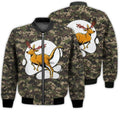 FUNSTUFFPRINTI Merry Christmas Kangaroo Reindeer Retro Christmas Holiday Gifts Unisex 3D Bomber Bomber Jacket