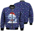 FUNSTUFFPRINTI Merry Christmas Kawaii Axolotl In Christmas Retro Christmas Holiday Gifts Unisex 3D Bomber Bomber Jacket
